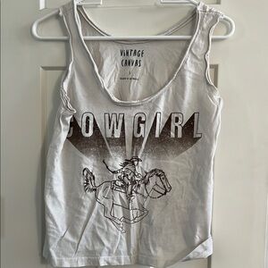 White Cowgirl Tank Top